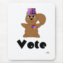 Huggable Voting Brown Squirrel Vote mousepads by huggables Huggable Voting Brown Squirrel Vote mousepads