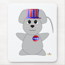Huggable Voting Gray Mouse mousepads by huggables Huggable Voting Gray Mouse mousepads