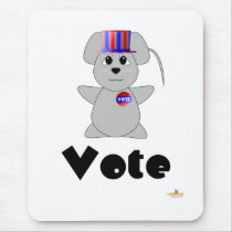 Huggable Voting Gray Mouse Vote mousepads by huggables Huggable Voting Gray Mouse Vote mousepads
