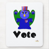 Huggable Voting Peacock Vote mousepads by huggables Huggable Voting Peacock Vote mousepads