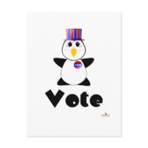 Huggable Voting Penguin Vote postcards