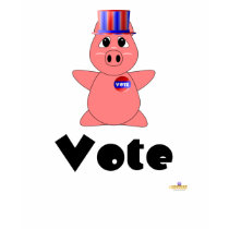 Huggable Voting Pink Piglet Vote t-shirts