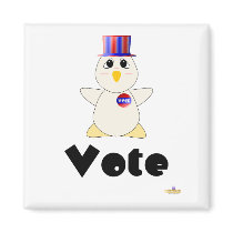 Huggable Voting White Chicken Vote magnets by huggables Huggable Voting White Chicken Vote magnets