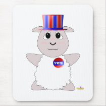 Huggable Voting White Sheep mousepads by huggables Huggable Voting White Sheep mousepads