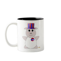 Huggable Voting White Sheep mugs