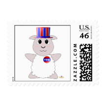 Huggable Voting White Sheep Postage Stamps