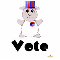 Huggable Voting White Sheep Vote photo sculptures by huggables Huggable Voting White Sheep Vote photo sculptures