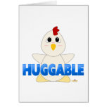 Huggable White Chicken Blue Huggable Cards