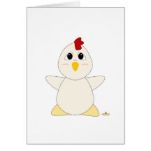Huggable White Chicken Card