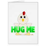 Huggable White Chicken Green Hug Me Cards