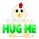 Huggable White Chicken Green Hug Me Photo Sculpture
