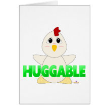 Huggable White Chicken Green Huggable Cards