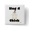 Huggable White Chicken Hug A Chick buttons