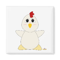 Huggable White Chicken magnets