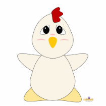 Huggable White Chicken photo sculptures