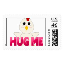 Huggable White Chicken Pink Hug Me postage
