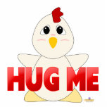 Huggable White Chicken Red Hug Me Cut Out