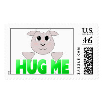 Huggable White Sheep Green Hug Me postage