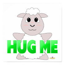 Huggable White Sheep Green Hug Me posters by huggables Huggable White Sheep Green Hug Me posters