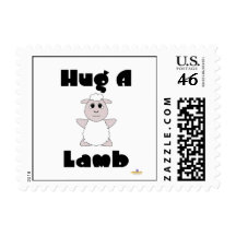 Huggable White Sheep Hug A Lamb Stamps