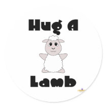 Huggable White Sheep Hug A Lamb stickers