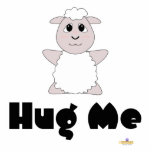 Huggable White Sheep Hug Me Acrylic Cut Out