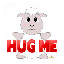 Huggable White Sheep Red Hug Me posters by huggables Huggable White Sheep Red Hug Me posters