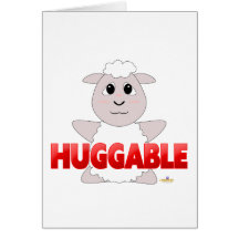 Huggable White Sheep Red Huggable Cards