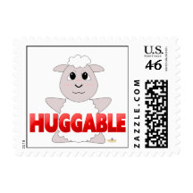 Huggable White Sheep Red Huggable Postage
