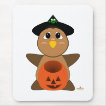 Huggable Witch Brown Owl mousepads