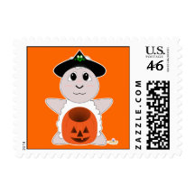 Huggable Witch White Sheep Postage Stamps