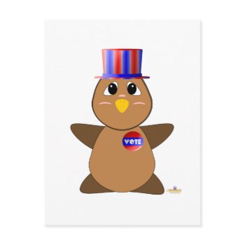 HuggableVotingOwl postcard
