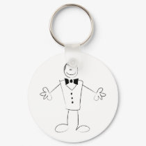 Hugging Groom With Open Arms keychains