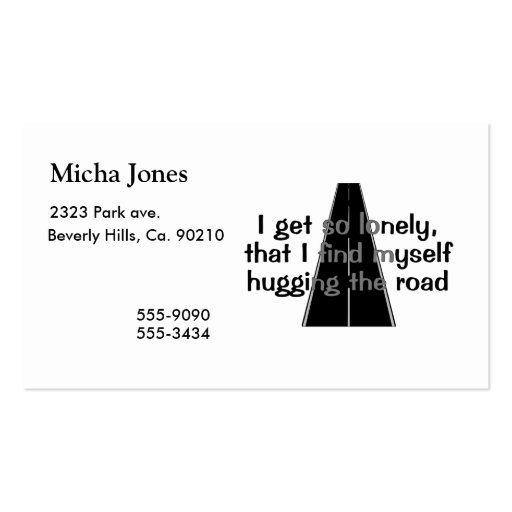 Hugging The Road Business Card Template