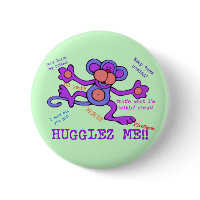 Hugglez Me Monkey Round Button button