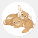 Huggy Bunnies Round Stickers