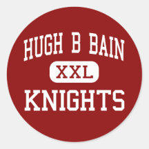 Hugh B Bain - Knights - Junior - Cranston Round Stickers