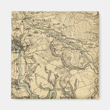Hughes Military Map Of Richmond and Petersburgh Refrigerator Magnets