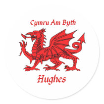 Hughes Welsh Dragon stickers by NameGame Hughes Welsh Dragon stickers