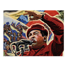 Hugo Chavez - Cartoon Revolution style Postcard