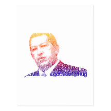 Hugo Chavez - Hugo in Words style Postcards
