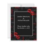 Hugs and Kisses Black Red Wedding Response Cards Personalized Invitations