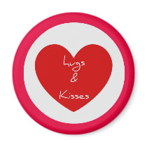 Hugs and Kisses Circle Heart magnets