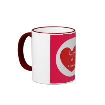 Hugs and Kisses Circle Heart mugs