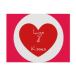 Hugs and Kisses Circle Heart Post Card Hugs and Kisses Circle Heart Post Card
