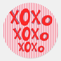 Hugs And Kisses Round Stickers