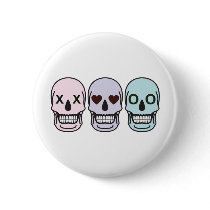 Hugs and Kisses Skulls buttons