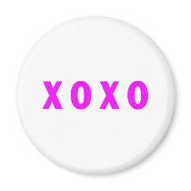 Hugs And Kisses XOXO Pink magnets