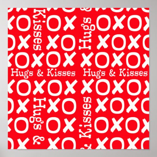 Hugs and Kisses X's and O's Posters Zazzle