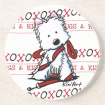 HUGS & KISSES Westie Dog Coaster coasters